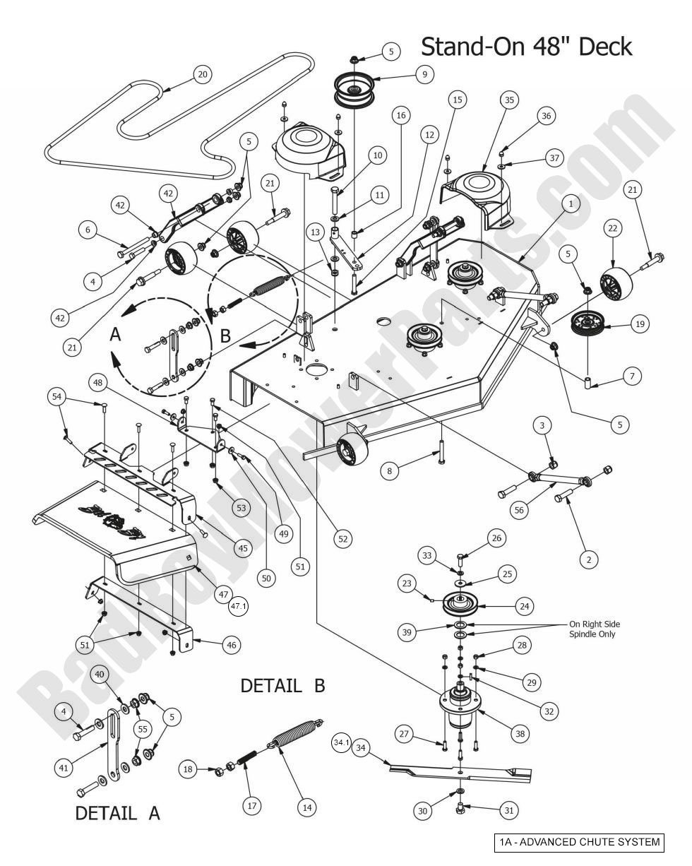 1255 - Bad Boy Mower Parts Lookup > 2015 > Stand-On > 48\" Deck Assembly